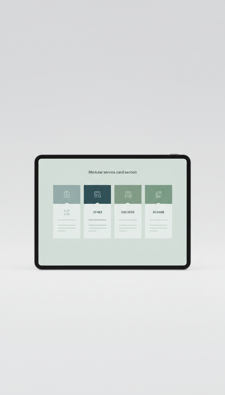 Modular service cards for easy customization
